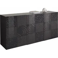 Sideboard »Miro«, Breite 181 cm mit dekorativem Siebdruck, Anthrazit Hochglanz Lack mit Siebdruck, , 74948633-0