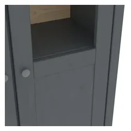 vidaXL Highboard Hill Grau 85x37x170,5 cm Massivholz Kiefer