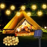 Realky Solar Lichterkette aussen Wetterfest, 30 LED 8,1M 26,6Ft 8 Modi IP65 Solarlichterkette Aussen Wetterfest Solar Lampions für Balkon Deko Terassen Garten Bäume Weihnachten Hochzeiten Partys (warmweiß)