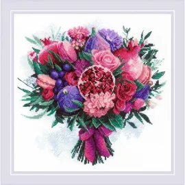 Riolis Kreuzstich Stickpackung Fruchtiges Bouquet, Zählmuster, 25x25cm