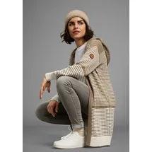 KangaROOS Kapuzenstrickjacke mit angesagtem Strickmuster Beige 32/34