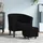 vidaXL Clubsessel mit Fußhocker Polyester 58,9 x 53,7 x 56 cm Schwarz