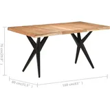 vidaXL Esstisch 160 x 76 x 80 cm Akazie schwarz