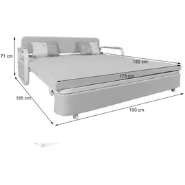Mendler Schlafsofa HWC-M83, Schlafcouch Couch Sofa, Schlaffunktion Bettkasten Liegefläche, 190x185cm ~ Stoff/Textil hellgrau