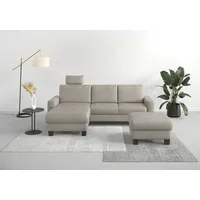 Home Affaire Ecksofa HOME AFFAIRE "Summer L-Form", grau (steel), B:249cm H:91cm T:164cm, 95% Polyester, 5% Polyamid, Sofas, Ecksofa, mit Recamiere, mit oder ohne Bettfunktion und Bettkasten, Cord-Bezug