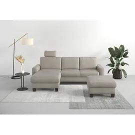 Home Affaire Ecksofa HOME AFFAIRE "Summer L-Form", grau (steel), B:249cm H:91cm T:164cm, 95% Polyester, 5% Polyamid, Sofas, Ecksofa, mit Recamiere, mit oder ohne Bettfunktion und Bettkasten, Cord-Bezug