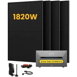 Anker SOLIX Solarbank 2 E1600 Pro All-in-One inkl. 4 x 450 W Solarpaneele + Smart Zähler
