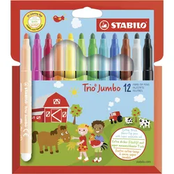 STABILO Trio Jumbo - Filzstift - nicht dauerhaft - verschiedene Farben - 3 mm -
