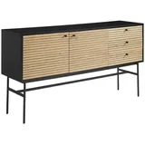 SalesFever Torsby Chic Kommode 160 x 85 x 40 cm Beige / Schwarz