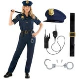 Morph Polizei-Kostüm Damen, Sexy Polizei-Kostüm, Police Costume, Kostüm Damen Polizistin, Polizei Kostüm Frauen, Karnevalskostüm Polizistin - M