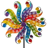 Formano Buntes Windrad für den Garten Metall mehrfarbig