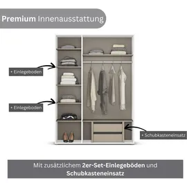 Rauch Kleiderschrank RAUCH "VOYAGER Otto ́s Choice Garderobe Wäscheschrank TOPSELLER Schlafzimmer", grau (graumetallic, eiche artisan), B:140cm H:194cm T:53cm, Holzwerkstoff, Schränke, Kleiderschrank, Schrank mit modernen Griffen in viel Stauraum MADE IN