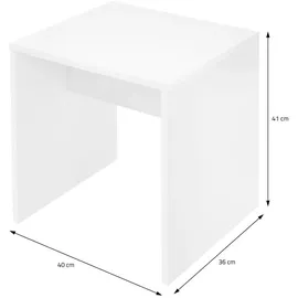 ML-Design Schminktisch mit Hocker & Spiegel 90x38x138 cm, Weiß, Frisiertisch mit Schublade, moderner Kosmetiktisch Frisierkommode Make-up Tisch
