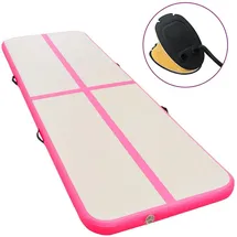vidaXL Aufblasbare Gymnastikmatte mit Pumpe 400x100x10 cm PVC Rosa