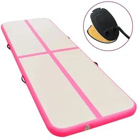 vidaXL Aufblasbare Gymnastikmatte mit Pumpe 400x100x10 cm PVC Rosa