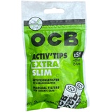 OCB ActivTips Extra Slim 6 mm-Aktivkohlefilter mit Keramikkappen-1 Beutel a 50 Stück, Weiß, S