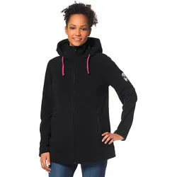 H.I.S Fleecejacke »aus recyceltem Material«, mit Kapuze, für kalte Temperaturen, mit Kapuze und Kordelzug, atmungsaktiv, Gr. 44/46, schwarz, , 52678702-44