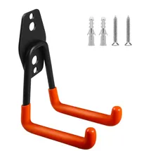 Maclean Brackets Maclean 1x Stück Garagenhaken, Garage Wandhalterung für Reifen, Werkzeuge, Leiter, Fahrrad | Wandhaken zur Organisation, Doppelhaken, Aufbewahrungshaken, Werkzeugaufhänger (1, Max. Belastung: 70kg)