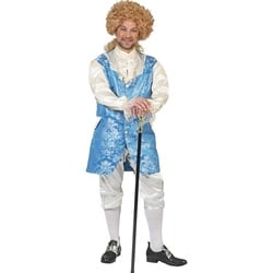 Funny Fashion Kostüm Barock Kostüm Johannes mit Weste für Herren – Baron Prinz Anzug mit Kniebundhose für Theater, Orchester und Karneval 52/54