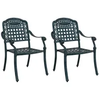 VidaXL Gartenstühle 2 Stk. Grün Aluminiumguss