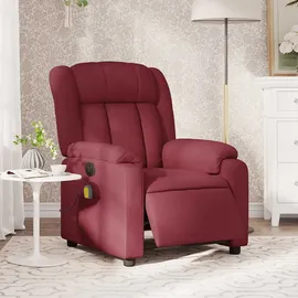 vidaXL Massagesessel Elektrisch 92 x 98 x 0 cm Weinrot mit Fernbedienung