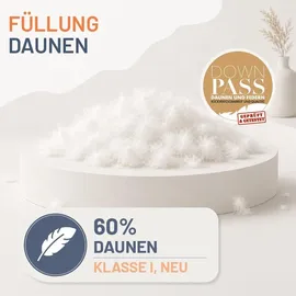 innovations2u ug (haftungsbeschränkt) Daunendecke »COMFORT« – 60% Daunen 40% Federn, Größe: 155x220