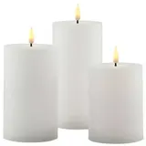 Sirius Home Sirius LED Kerzen Sille 3er Set 7,5cm weiß - L/B/H ca. 22,70x18,70x8,00