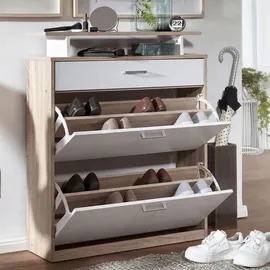 FineBuy Schuhschrank 80 x 95 x 24 cm weiß
