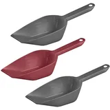 Westmark Back-/Abwiege-/Abfüllschaufel-Set, 3tlg., Füllvolumen: je ca. 55 ml, Kunststoff, Halvar, Anthrazit/Rot, 90892270