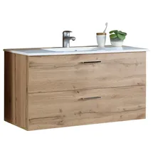 BASIC by Balculina Waschtisch-Set Best Holzoptik Braun Wildeiche