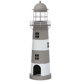 Boltze Laterne Leuchtturm Eisen Grau/Weiß