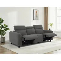 OTTO home 3-Sitzer SKAANE Cord-Sofa, 229 cm, manuelle u. elektrische Relaxfunktion, Relax-Funktion in 2 Sitzen, Kopfteilverstellung, Federkernpolsterung grau