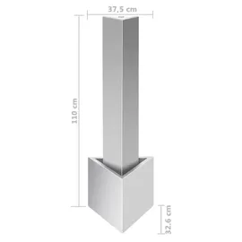 vidaXL Gartenbrunnen Silbern 37,7x32,6x110 cm Edelstahl