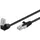 Wentronic Goobay 5 Stück Netzwerkkabel Cat 5e 1 x abgewinkelt 90° °F/UTP 0.5 m schwarz