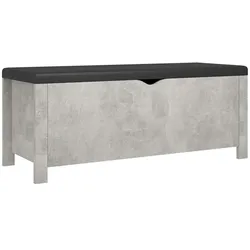 vidaXL Sitzbank mit Stauraum und Kissen Betongrau 105x40x45cm