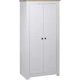 Susany Mehrzweckschrank Kleiderschrank Büroschrank Mit 2 Fächern und Einer Kleiderstange,Kleiderstange Aktenschrank 80 x 50 x 171,5 cm für Wohnzimmer,Schlafzimmer,Kiefer-Massivholz