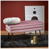 Bank mit Stauraum VELVA 37x78 cm rosa/golden - Rose/Gold
