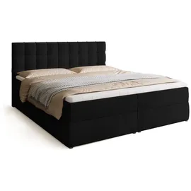 bromarkt Boxspringbett 180 x 200 cm H3 Schwarz