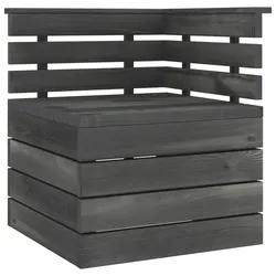 vidaXL Garten-Paletten-Ecksofa Massivholz Kiefer Dunkelgrau