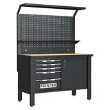 feistos Werkbank Holz/Metall/Stahl schwarz 124 kg