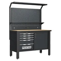 feistos Werkbank Holz/Metall/Stahl schwarz 124 kg