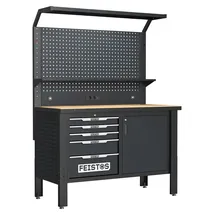 feistos Werkbank Holz/Metall/Stahl schwarz 124 kg