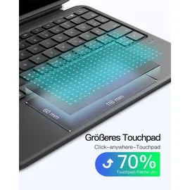 Inateck Keyboard iPad 11" QWERTZ für Chuwi HiPad 11 Schwarz/Grau