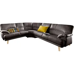 Polsterecke TRENDMANUFAKTUR "Cecilia, italienisches Designsprache, modern und komfortabel, L-Form", braun, B:280cm H:87cm T:240cm, Sofas, toller Sitzkomfort und bequeme Armlehnen