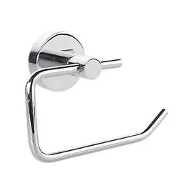 Tesa SMOOZ Toilettenpapierhalter, verchromt - WC-Rollenhalter zur Wandbefestigung ohne Bohren, inkl. Klebelösung - 140mm x 100mm x 50mm