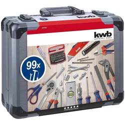kwb Werkzeug Koffer inkl. 99-tlg. hochwertigem Werkzeug-Set, gefüllt, robust ...
