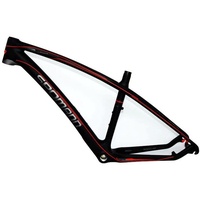 OKUOKA Carbon Fahrrad Fahrradrahmen 26/27.5ER Mountainbike-Rahmen T800 Kohlefaser Ultraleichter Rahmen Sitzrohr 31,6 mm Schnellverschluss-Heckhaken (Color : Red, Size : 27.5x19.5in)