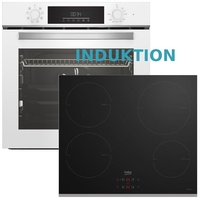 Herd Set Induktion Einbau Autark Weiß Beko Backofen + Induktion Kochfeld NEU