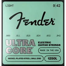 Fender 1250 Ultracore Gitarrensaiten, vernickelter Stahl, Kugelende, 1250L Spuren .009-.042, (6)