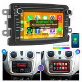 ESSGOO Für Renault Dacia Logan Sandero Captur Symbol Carplay Autoradio Autoradio (FM, RDS, Apple Carplay Android Auto GPS Navi WIFI BT)